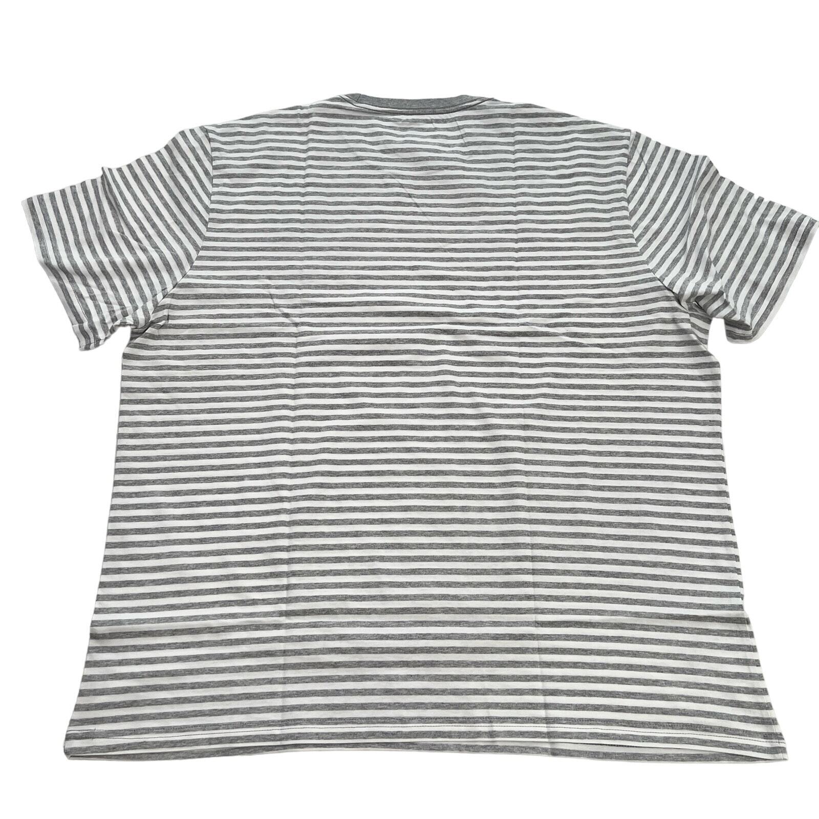 Amazon Essentials Men’s Gray Striped Reg-Fit Short Sleeve Crewneck T-Shirts 2XL