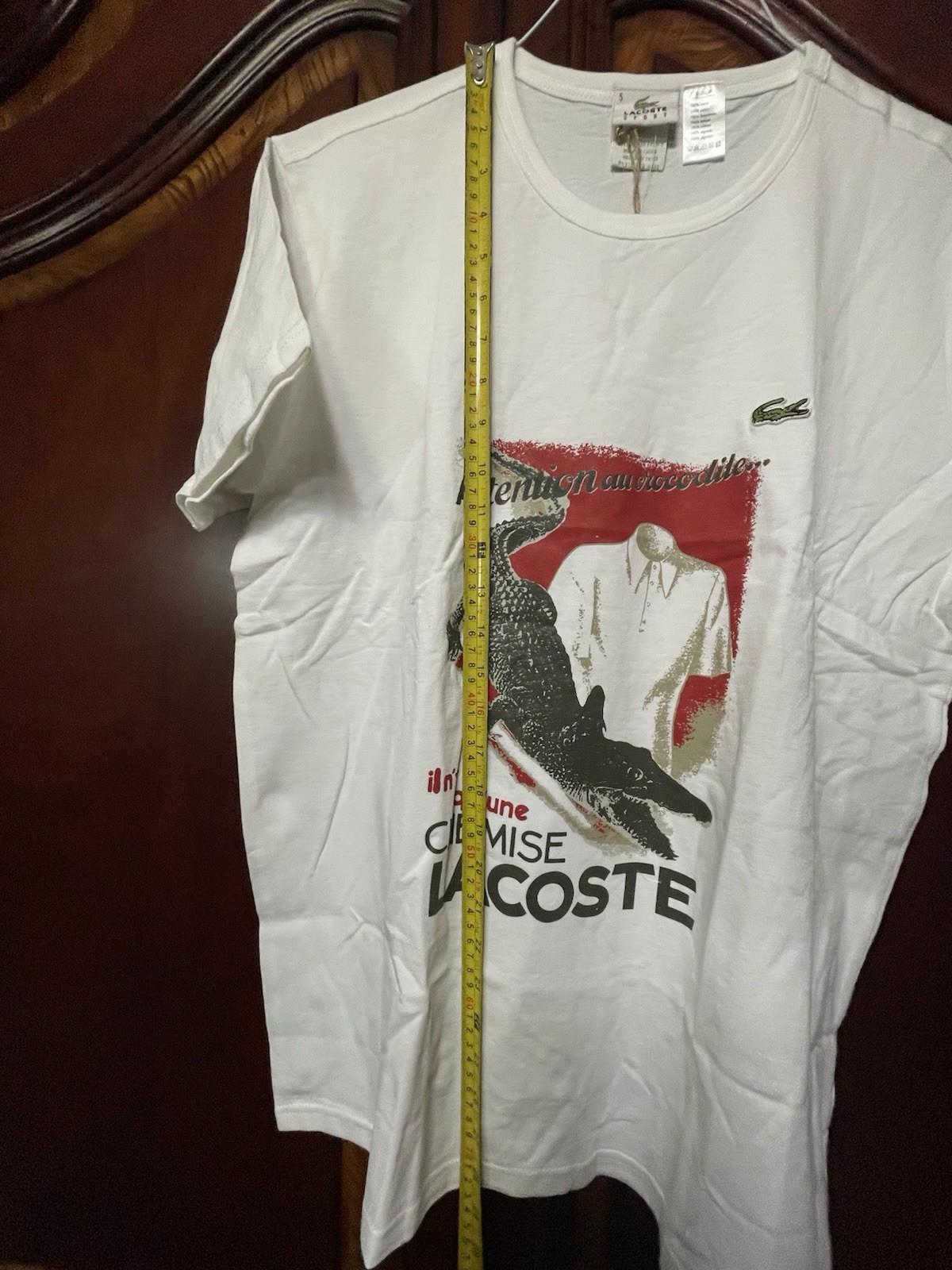 LACOSTE SPORT T-Shirt SIZE 5 / M Chemise Crew Neck Tee CROC