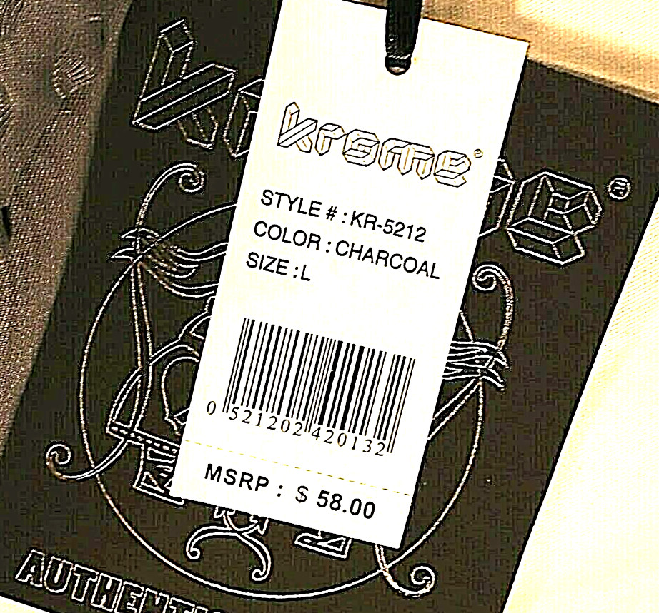 Krome L Mens T Shirt Charcoal Grey Textured Polyester Stretch Rare Textured NWT
