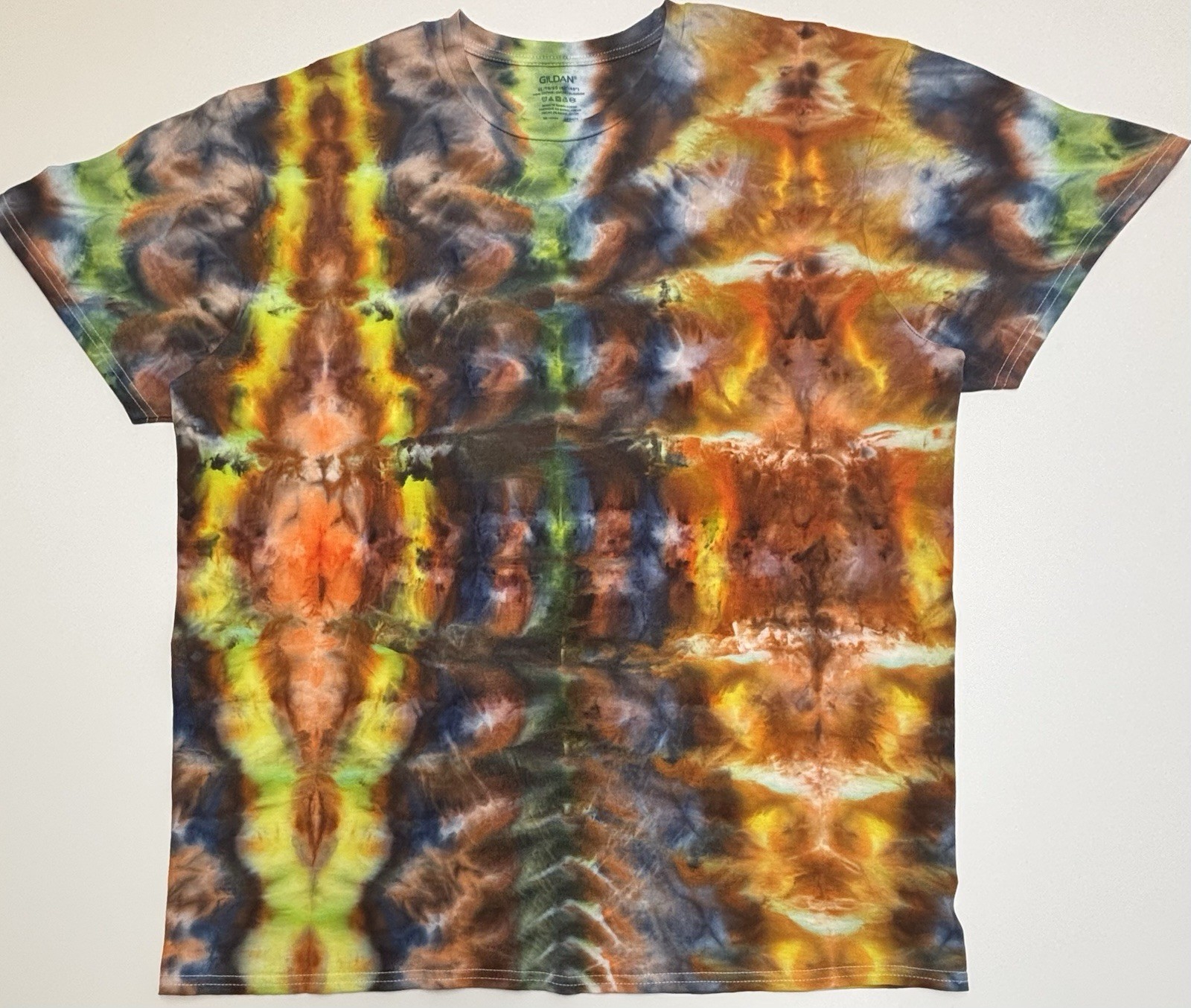 Handmade Ice Tie Dye Adult T-Shirt Unisex Size XL Multicolored Gildan Tee NEW
