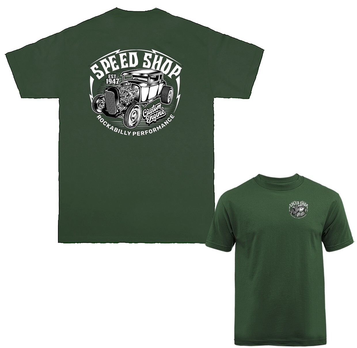 Speed Shop Hot Rod Garage Classic Vintage Car Automobile Graphic T-shirt