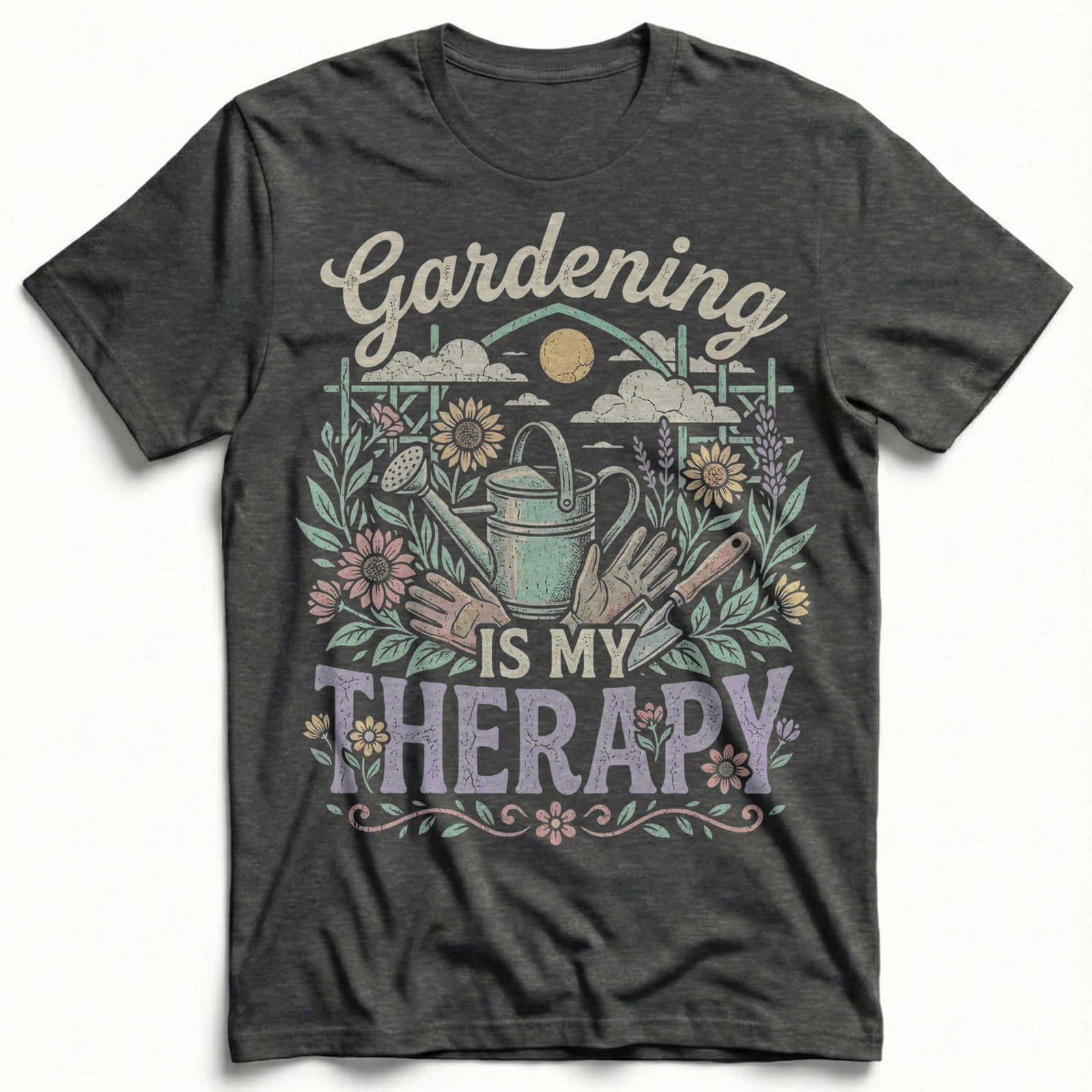 Gardening is My Therapy T-Shirt Floral Gardener Tee