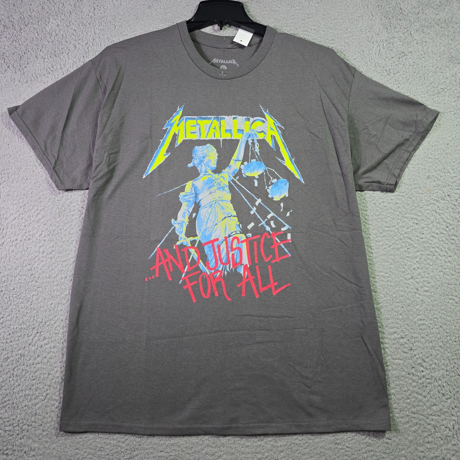 Metallica Shirt Mens XL Gray Justice For All Album Metal Rock Music Concert NWT