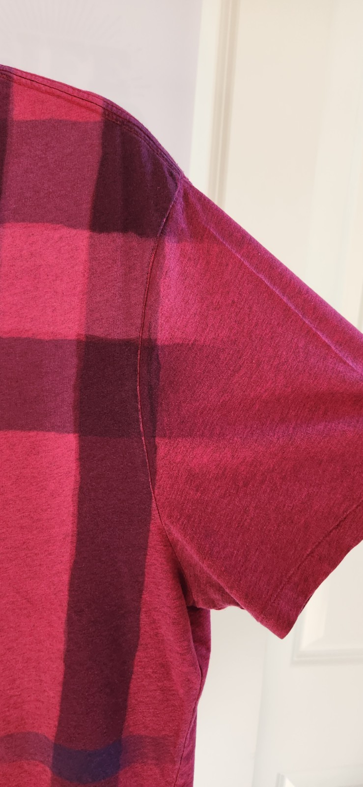 Burberry Brit T-shirt Ombre Nova Check Men’s Red XXL Authentic