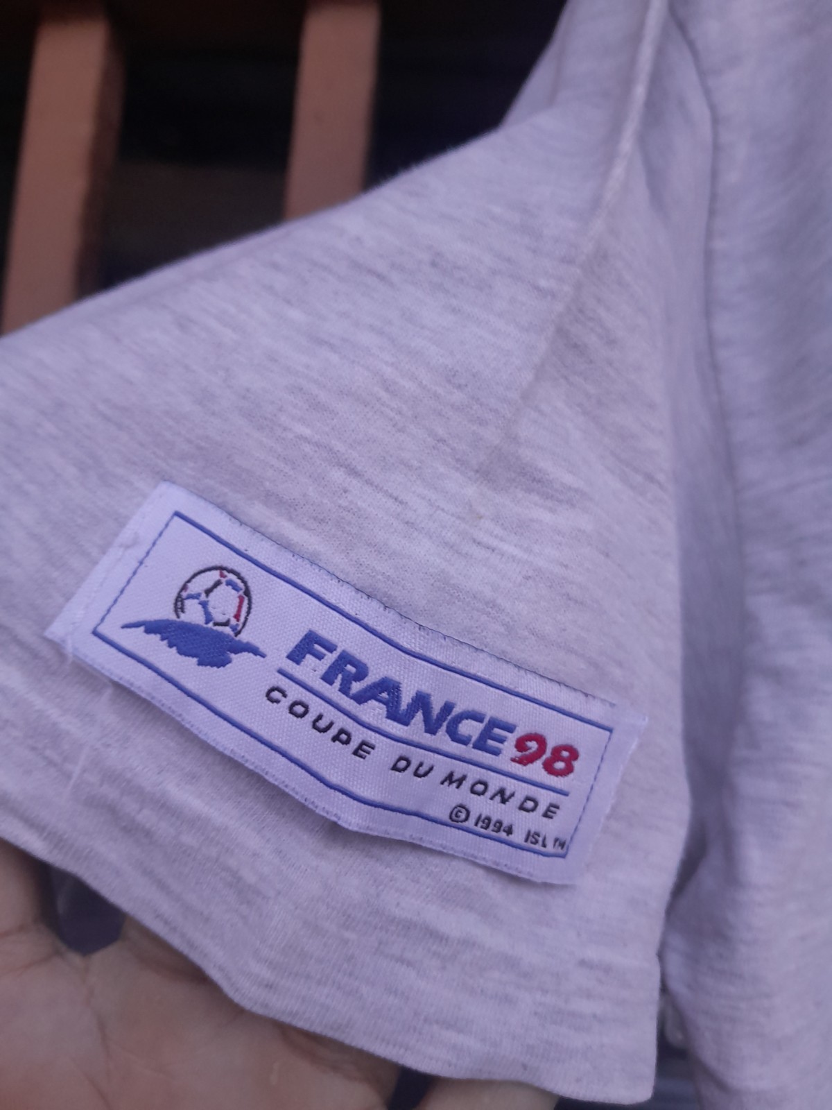 Vintage France 98 World Cup T Shirt Footix Mascot Coupe Du Monde Tee Gray AS IS