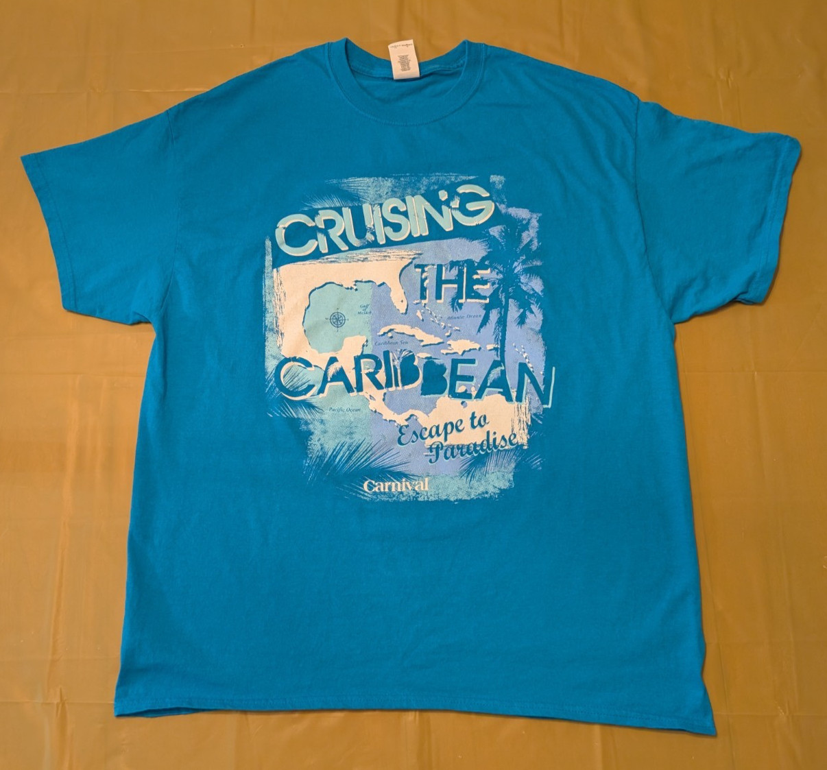 Carnival Cruise Line Cruising The Caribbean T-Shirt XL Teal Escape To Paradise
