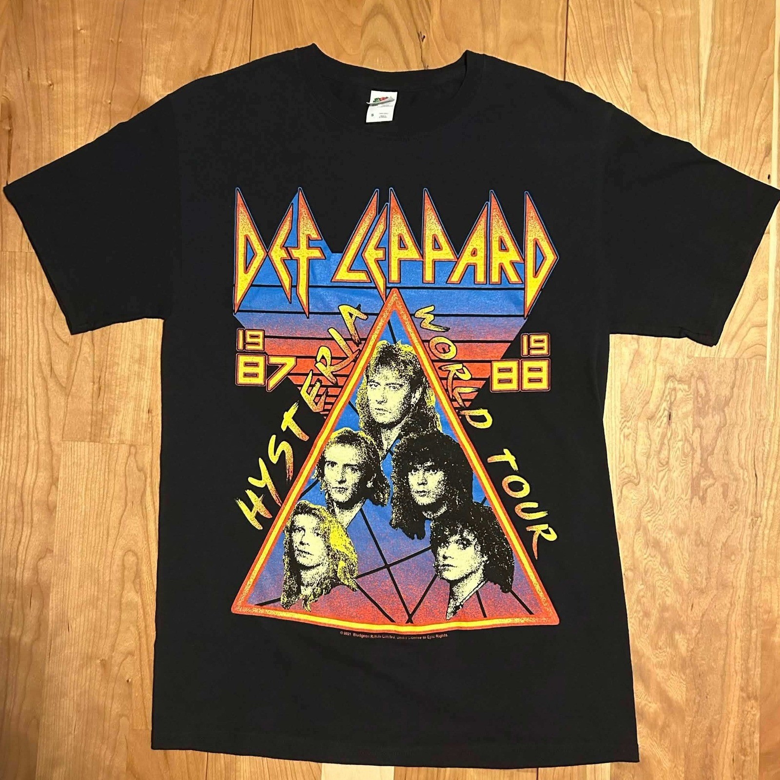 Def Leppard Hysteria World Tour 1987 1988 Black Graphic T-Shirt Mens Small S