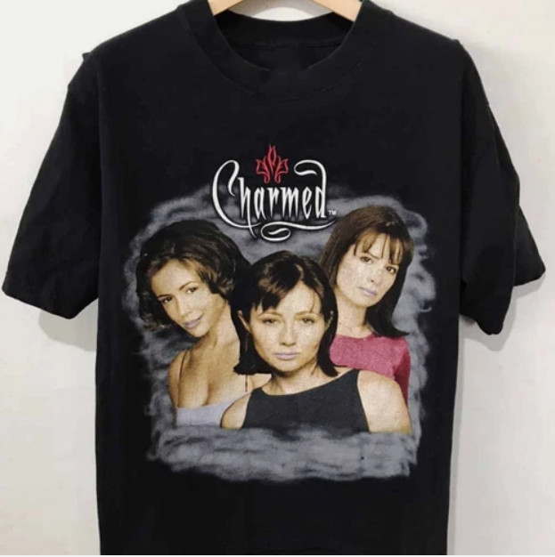 1999 VTG Charmed Anniversary Shirt Short Sleeve Black Unisex S-5XL