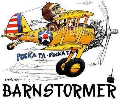 RC STEARMAN BI-PLANE CARTOON T-SHIRT #4038RC BIPLANE