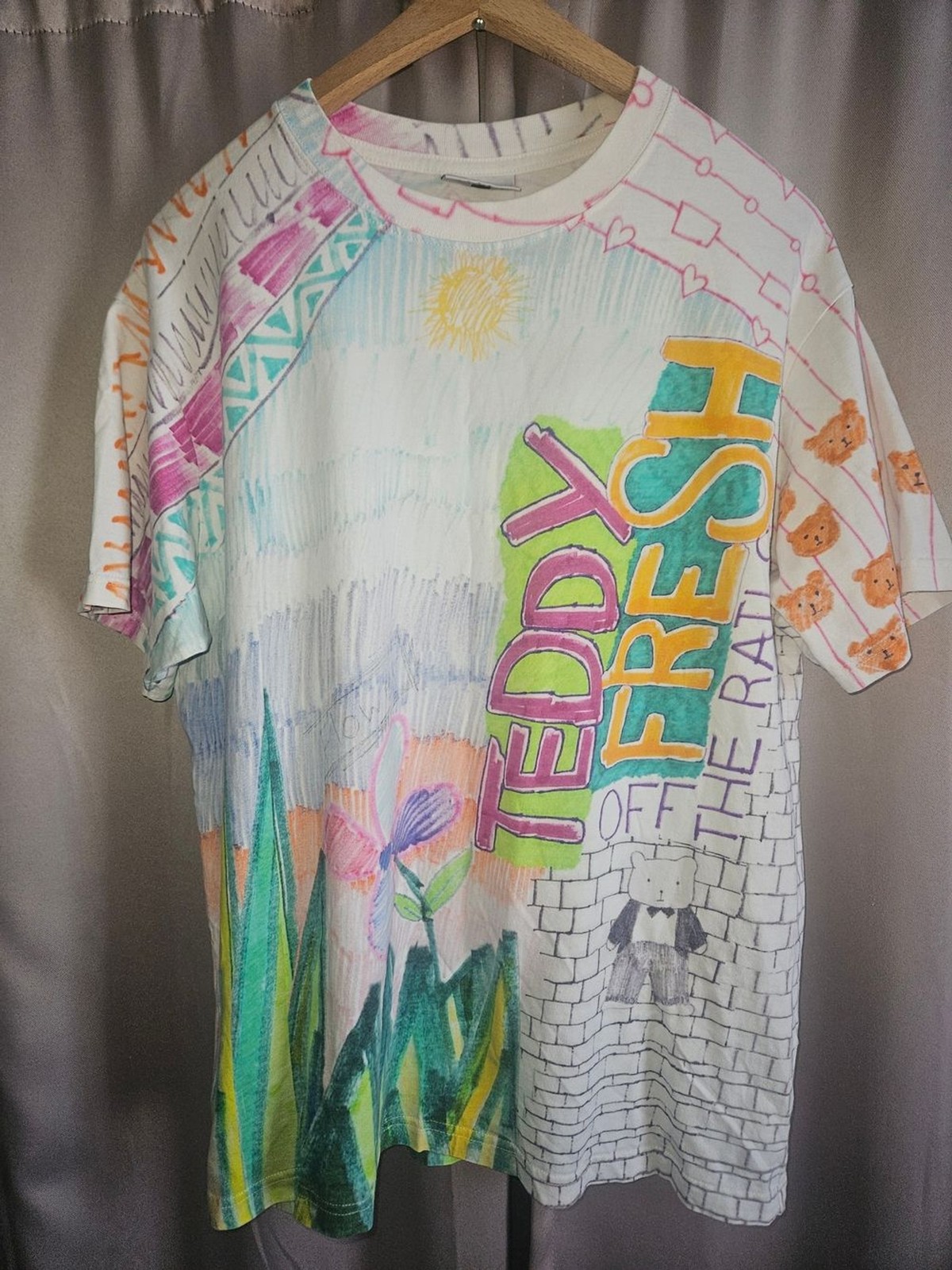 Teddy Fresh Multicolor Hand-Drawn Graphic Tee