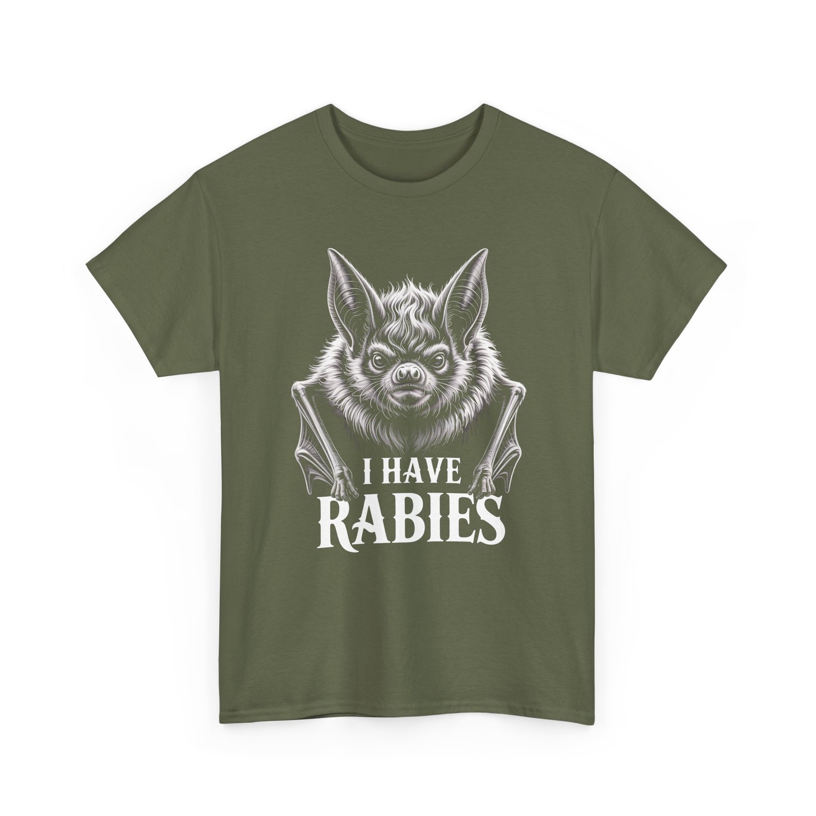 I Have Rabies Shirt Funny Sarcastic Bat Graphic Gothic Horror Halloween Gift Tee