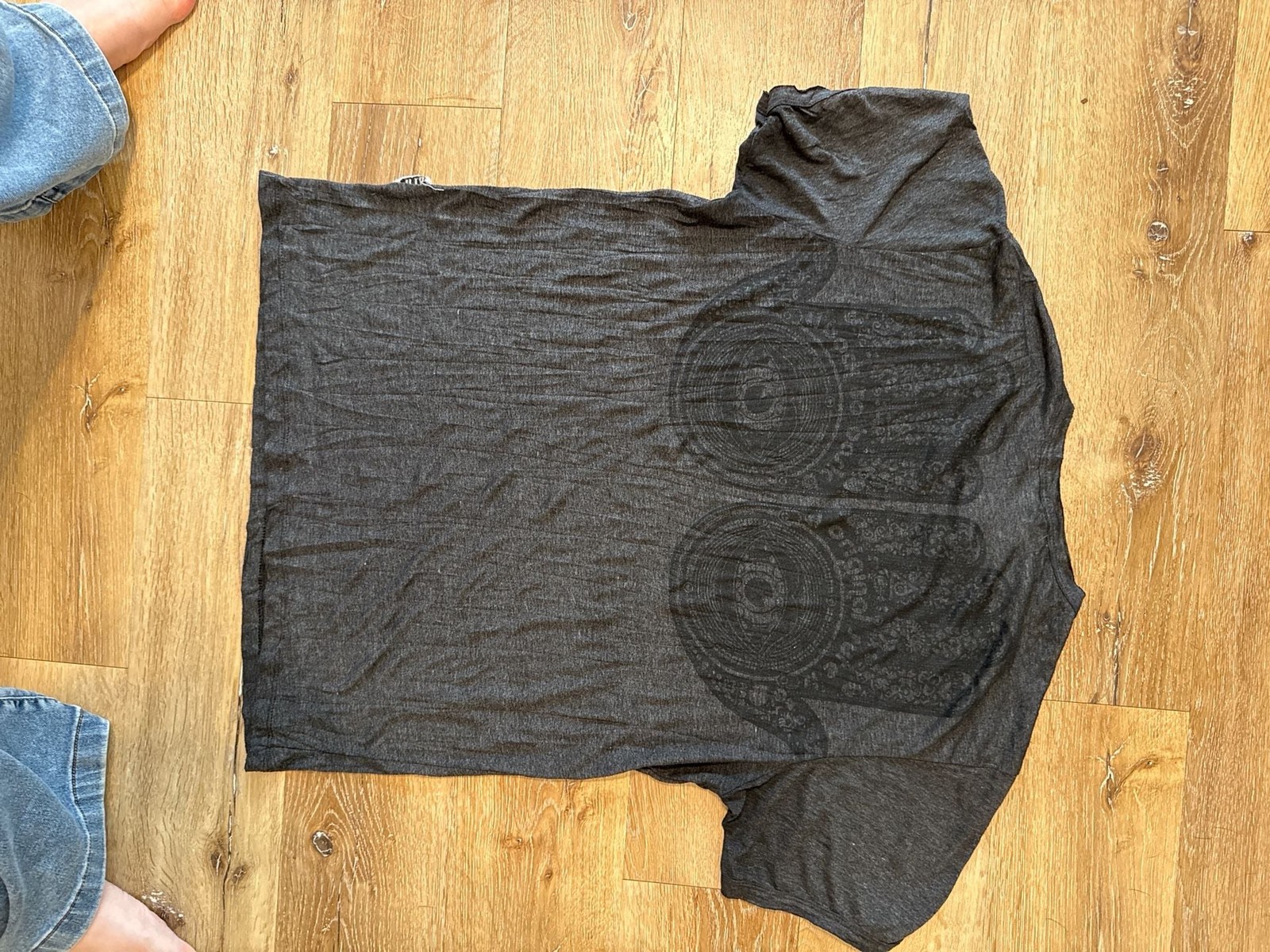Sure Original Back to Basic Charocal Grey Hamsa Hand Eye Graphic T-Shirt