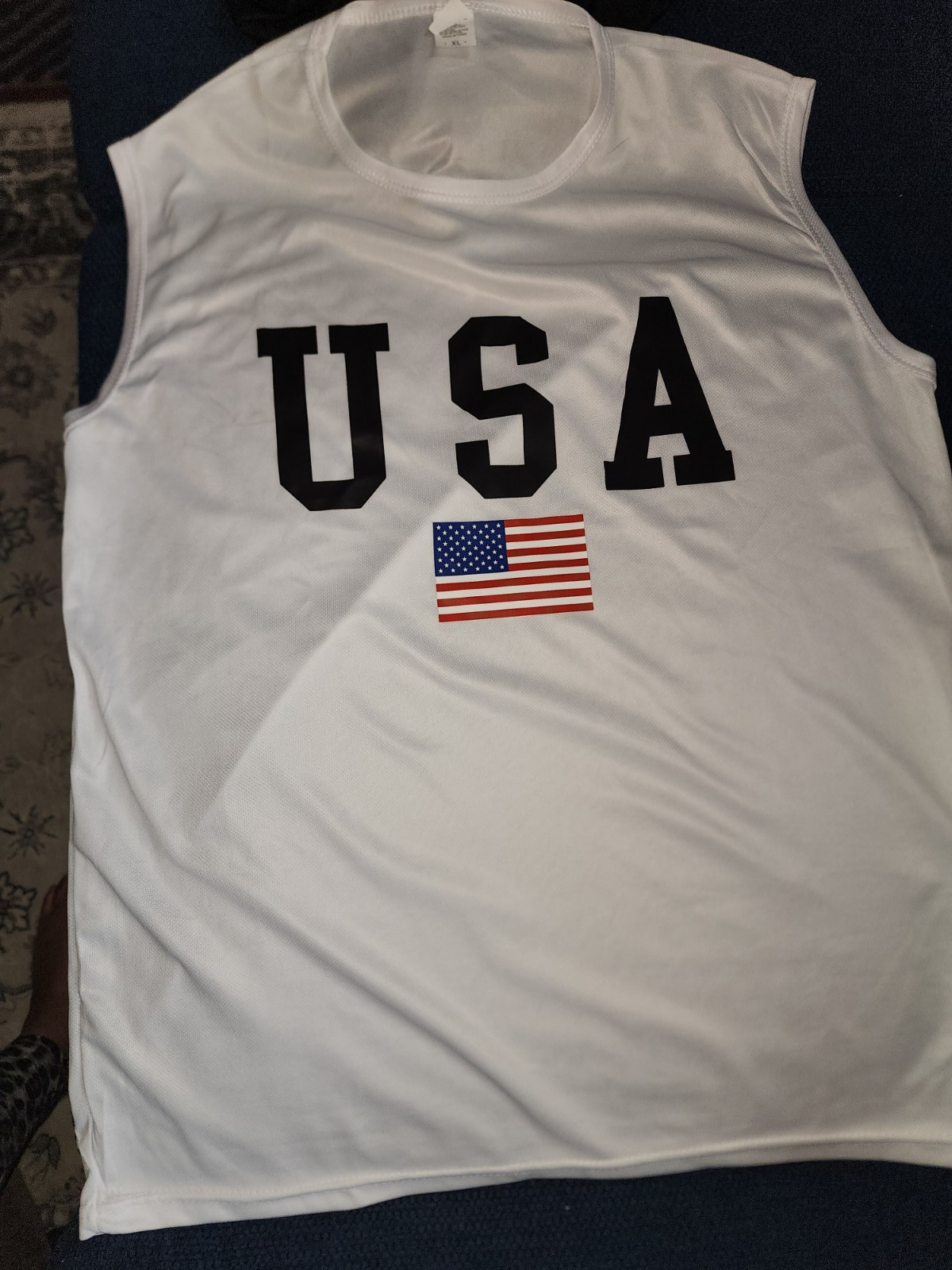 Men’s USA Flag Sleeveless Muscle Shirt Size XL