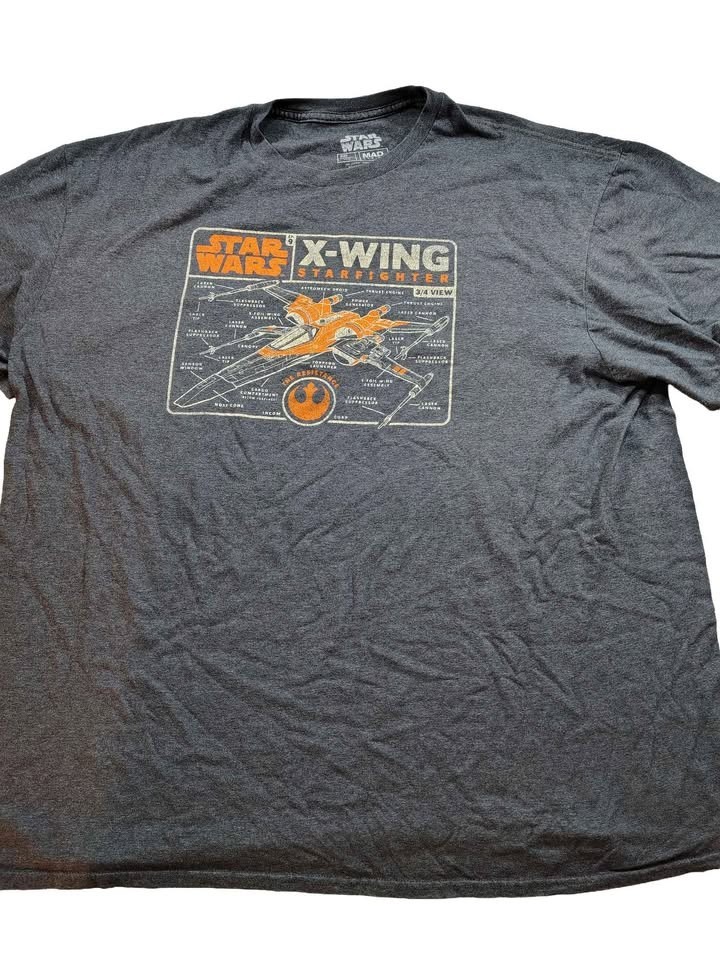 Men’s Gray Size 2XL Star Wars Mad Engine X-Wing Starfighter Graphic T-Shirt