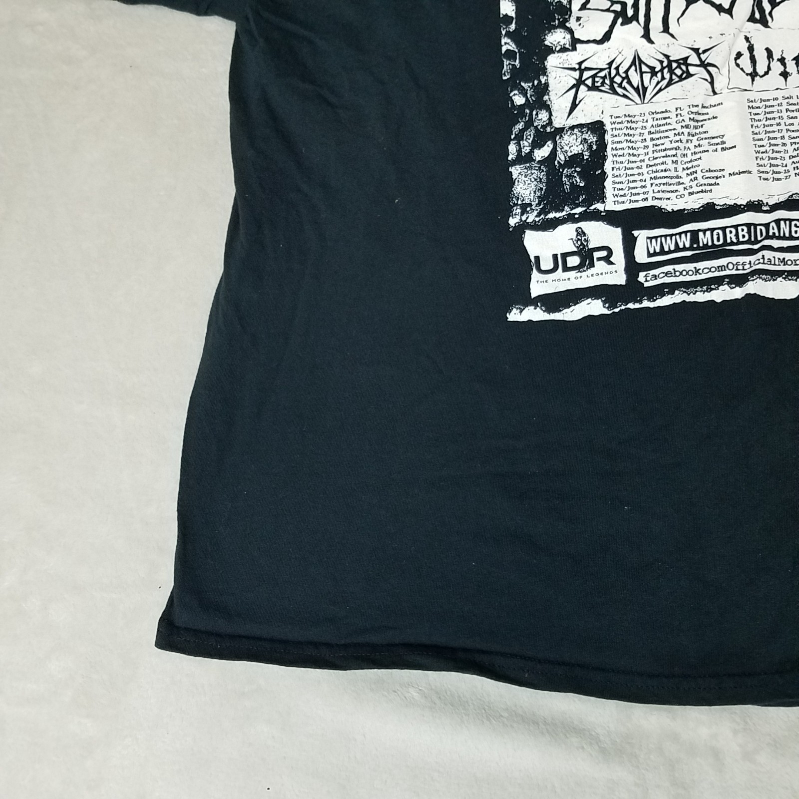 Morbid Angel MEDIUM black t-shirt from 2017 USA Tour Gilden Size 2XL