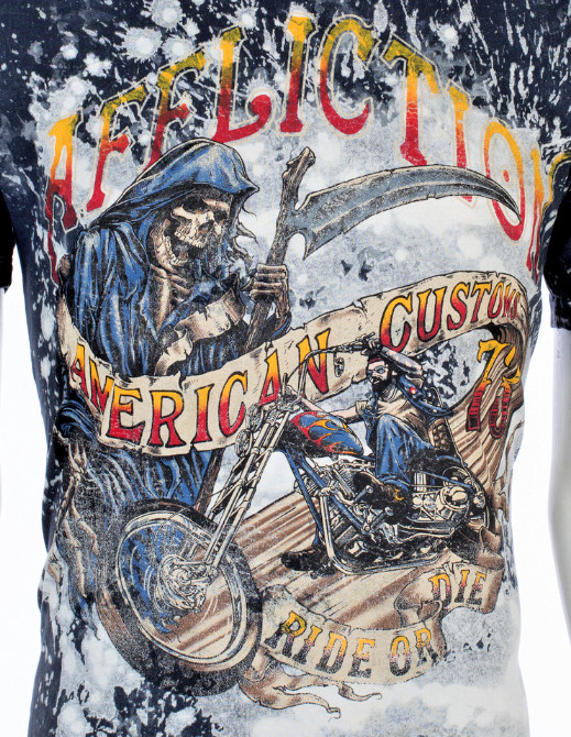 AFFLICTION American Customs RIDE OR DIE Short Sleeve Slim Fit T-shirt NWT
