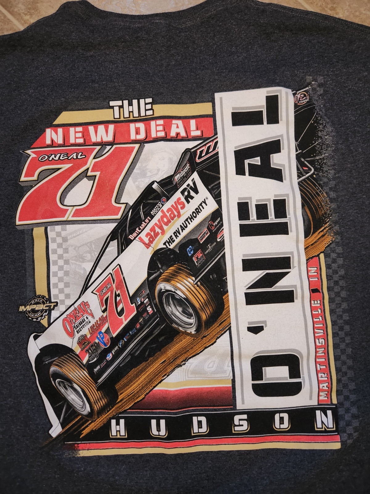 Hudson O’Neal #71 Dirt Late Model 2022 Black Short Sleeve Shirt For Men Size XL