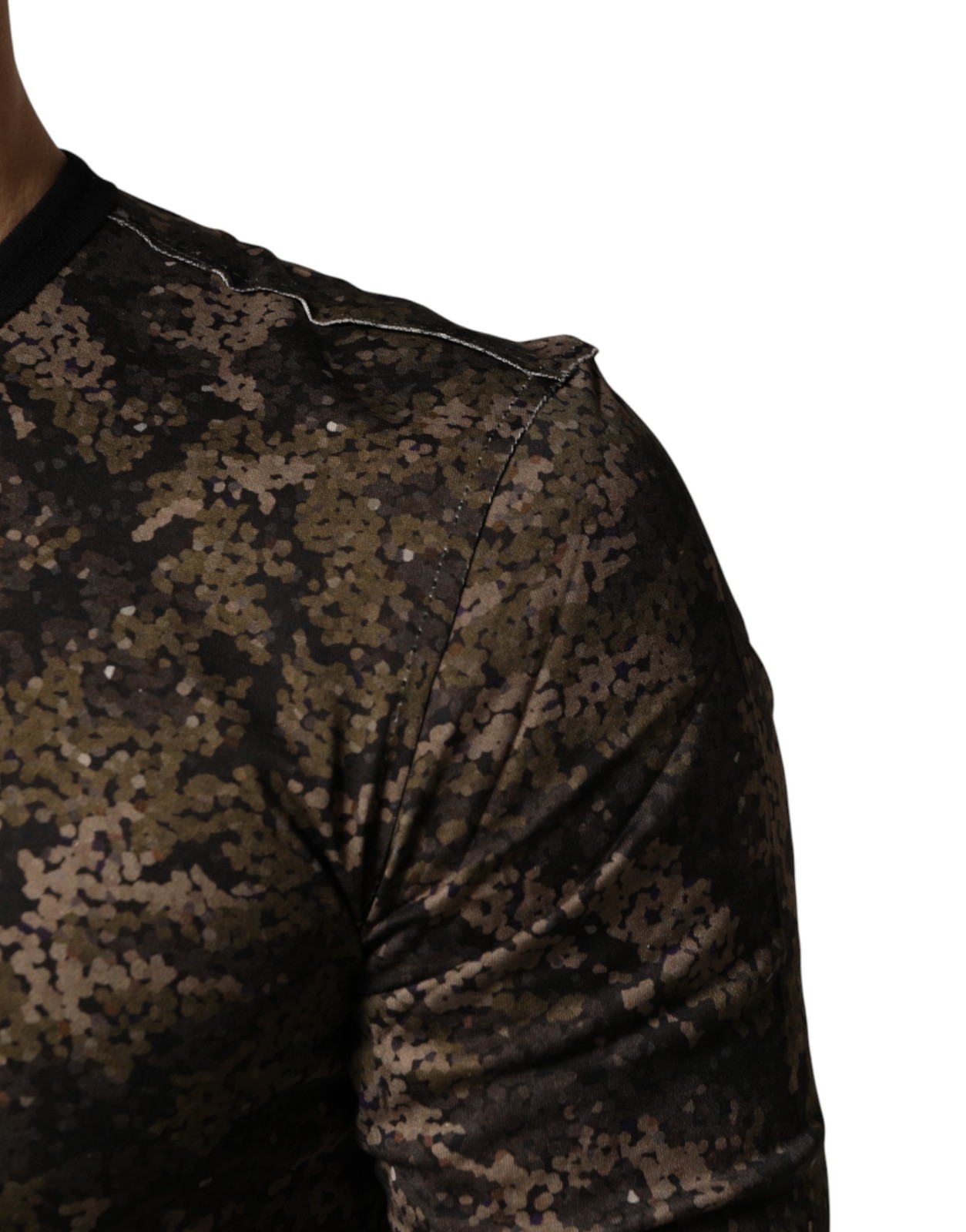 DOLCE & GABBANA T-shirt Multicolor Camouflage Long Sleeves IT48/US38/M 350usd