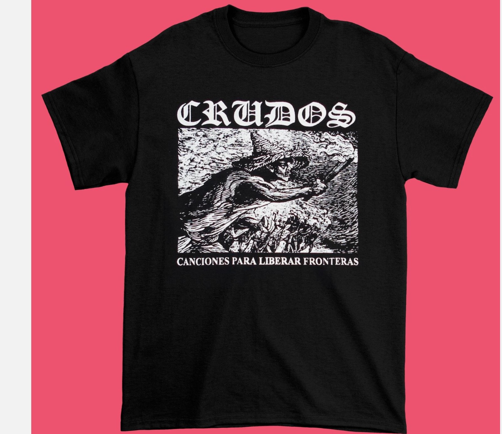 New CANCIONES PARA LIBERAR FRONTERAS LOS CRUDOS All size Black Shirt