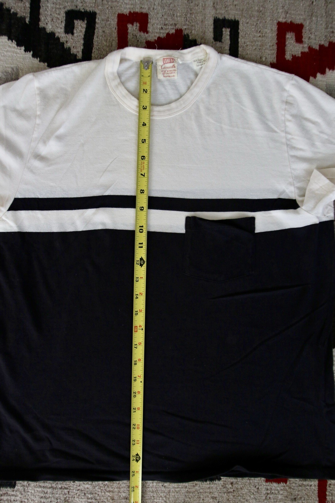 Levi’s Vintage Clothing Striped Shirt 1960’s Mens L Large Black And White