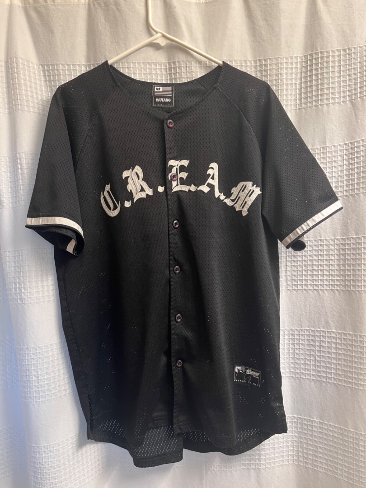 RARE Black Wu-Tang OG Wutang Brand Baseball Jersey CREAM Black Medium