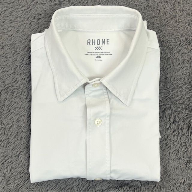 Rhone Dress Shirt Mens Medium White Long Sleeve Performance Stretch Button