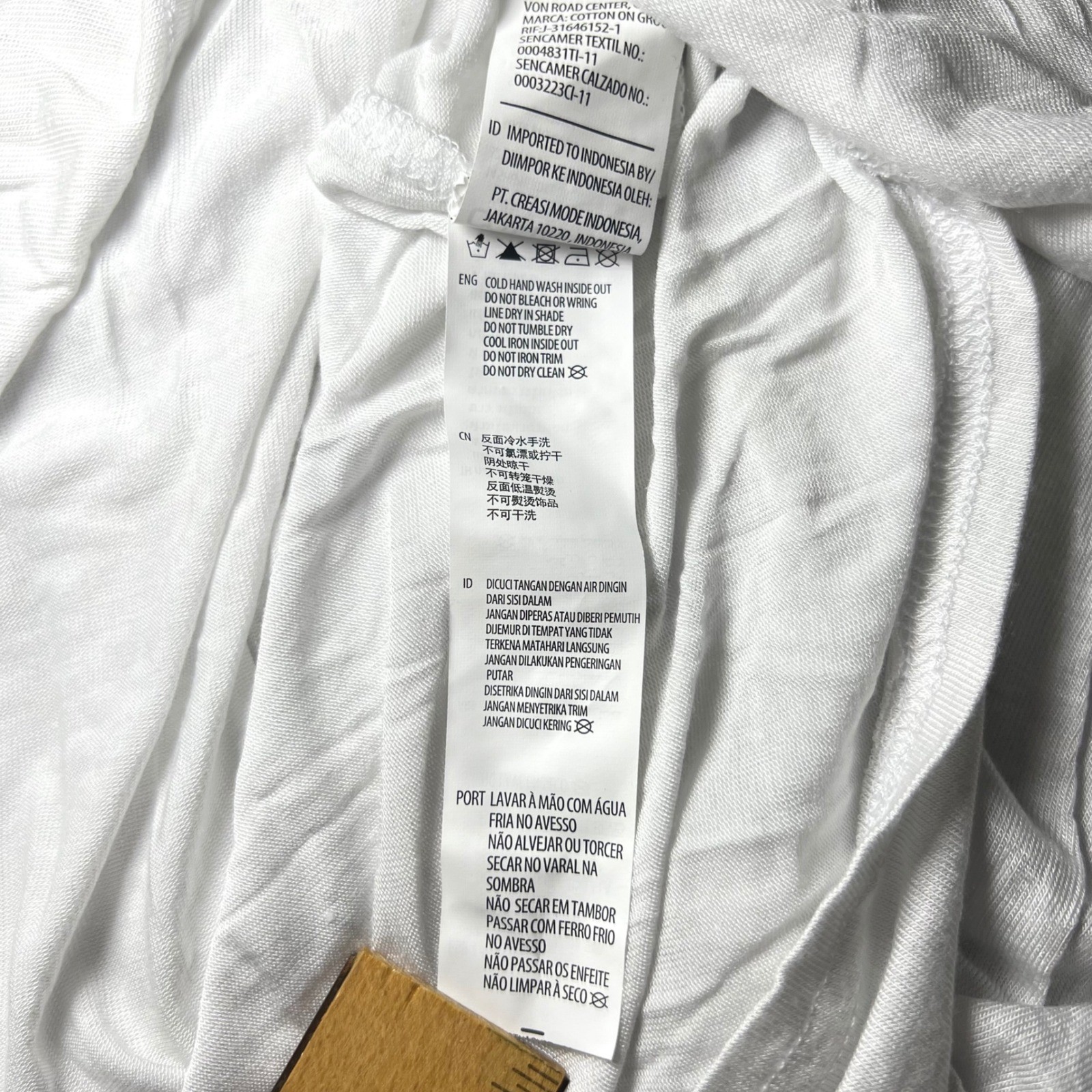 Cotton On White Long Sleeve Top Mens Size S Essi 2 L/S Viscose Blend Casual