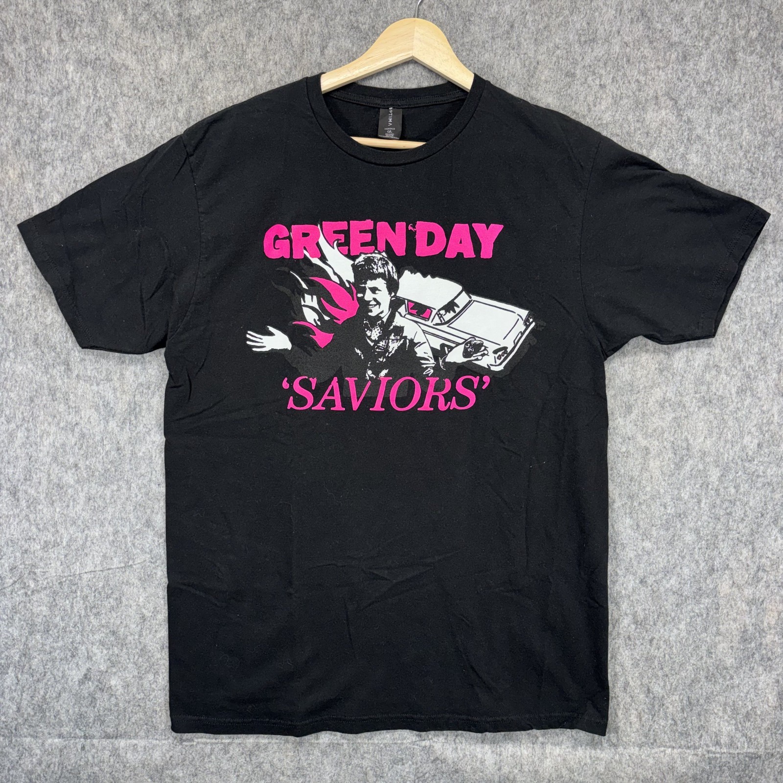 Green Day Concert The Saviors Tour Shirt Short Sleeve Men’s Large Black Pink