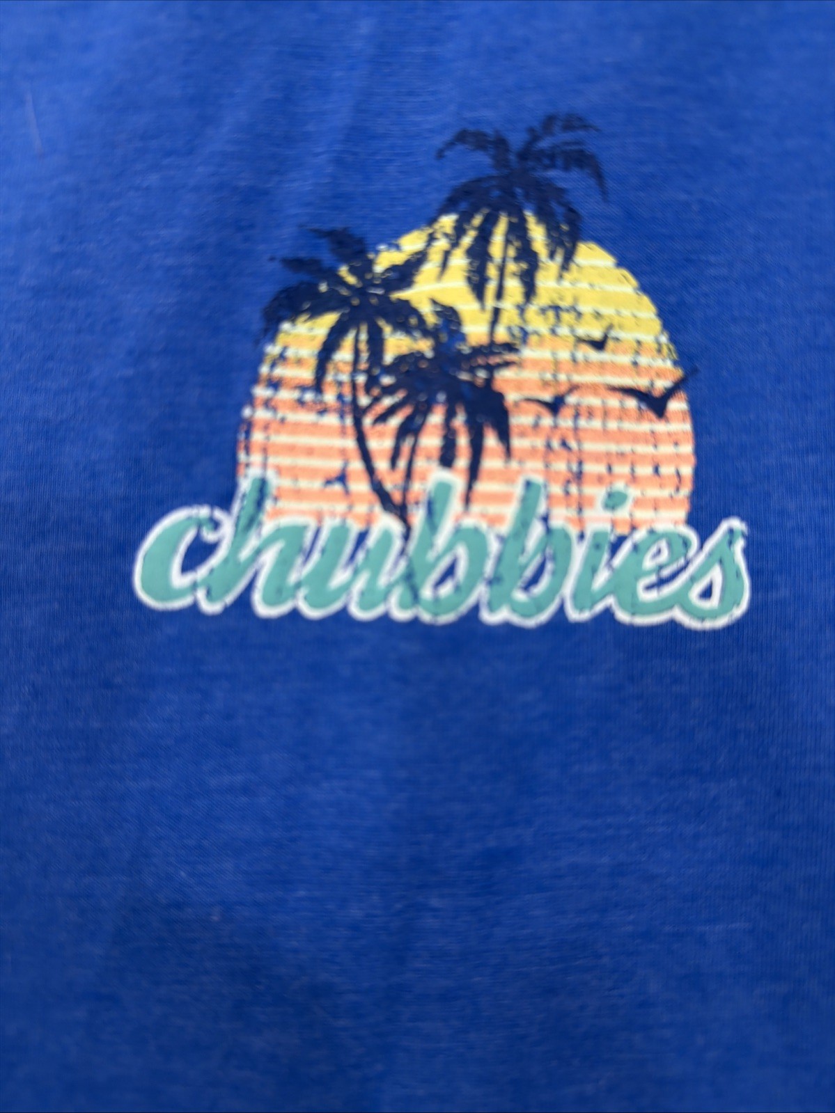 Chubbies Mens Tank Top Size XXL Blue The Weekend Has Arrived Palm Trees