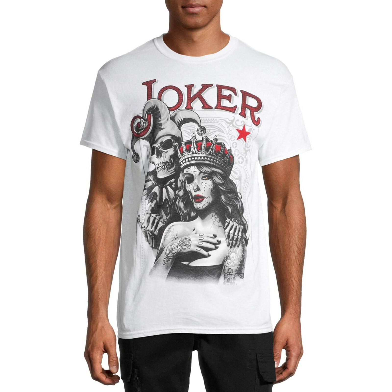 Joker Pin Sketch Mens White Shirt New S,M, XL