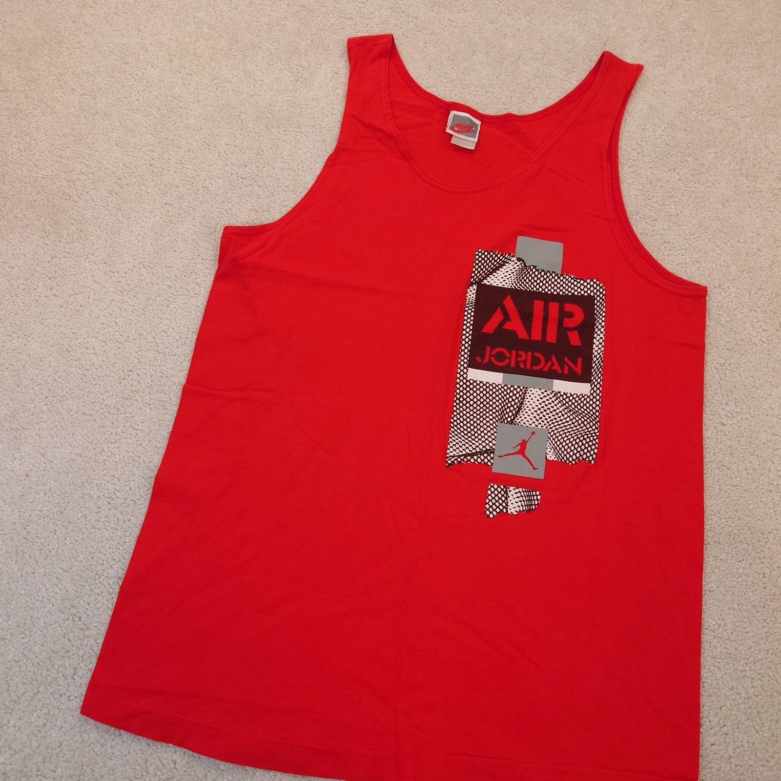VINTAGE 90s Air Jordan Tank Top Single Stitch Made in USA 19×29 Medium Tall