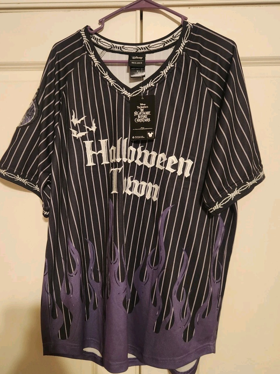 BNWT Disney Nightmare Before Christmas Halloween Town XL Batting Jersey Shirt