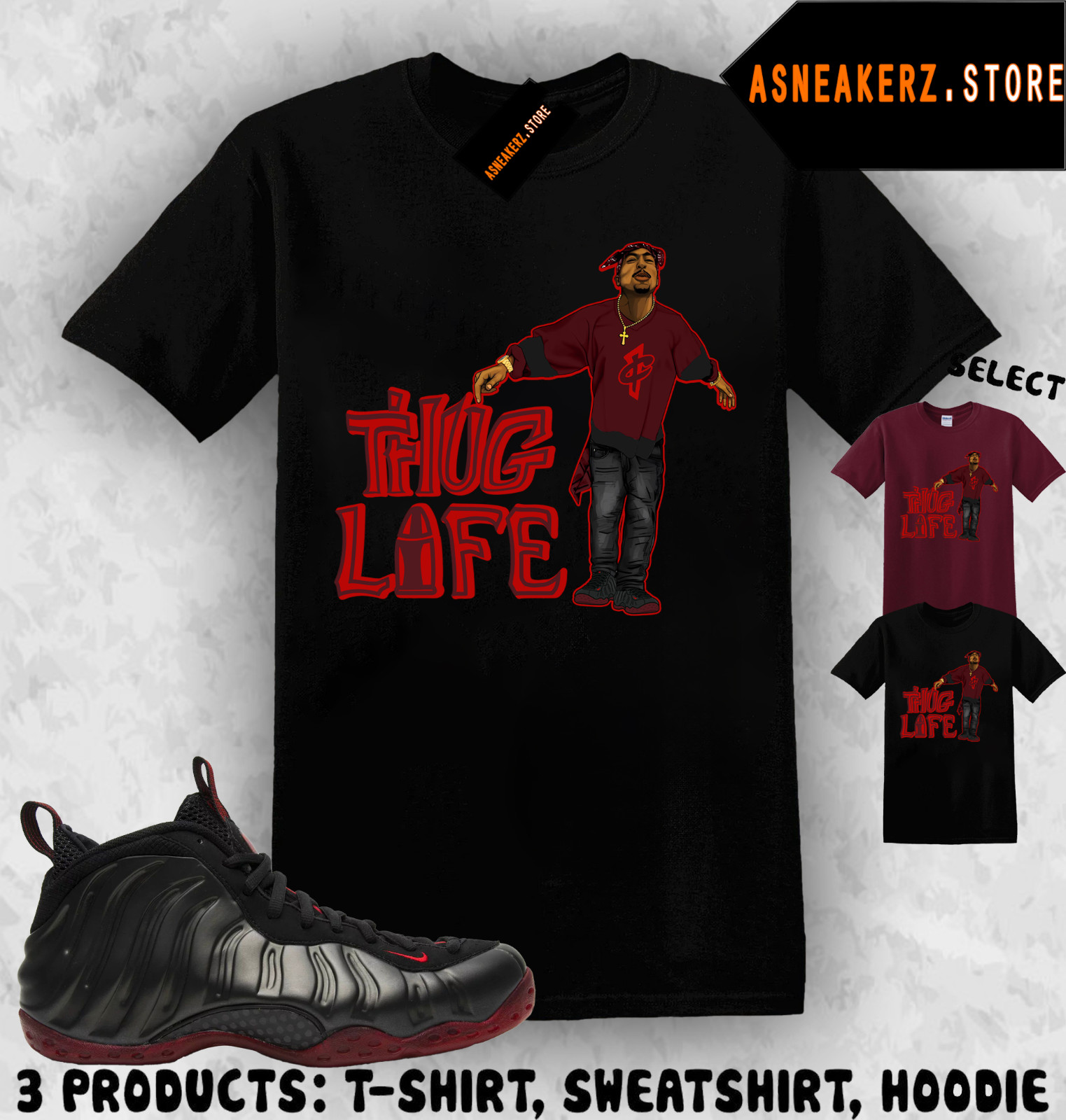Shirt Matching Foamposite One Cough Drop 2025 To Match Sneaker Sneakerhead Tupac