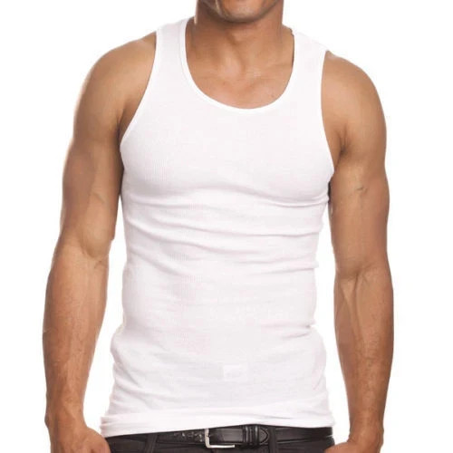 3-12 Pack Mens 100% Cotton Tank Top A-Shirt Wife-Beater Undershirt White S-3XL