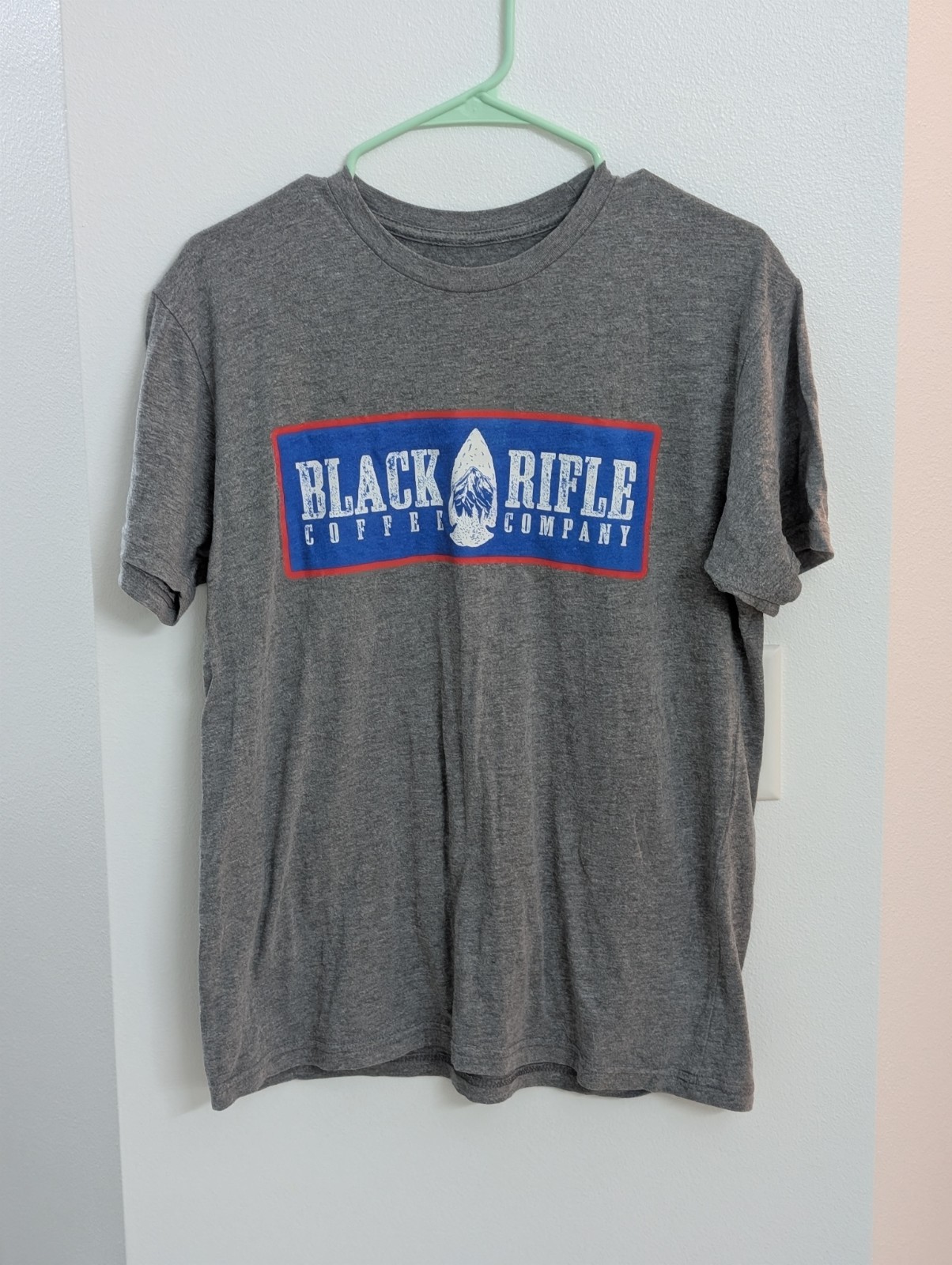 Black Rifle Coffee Shirt Men Small Blue Short Sleeve Basic Military Dad USA Made