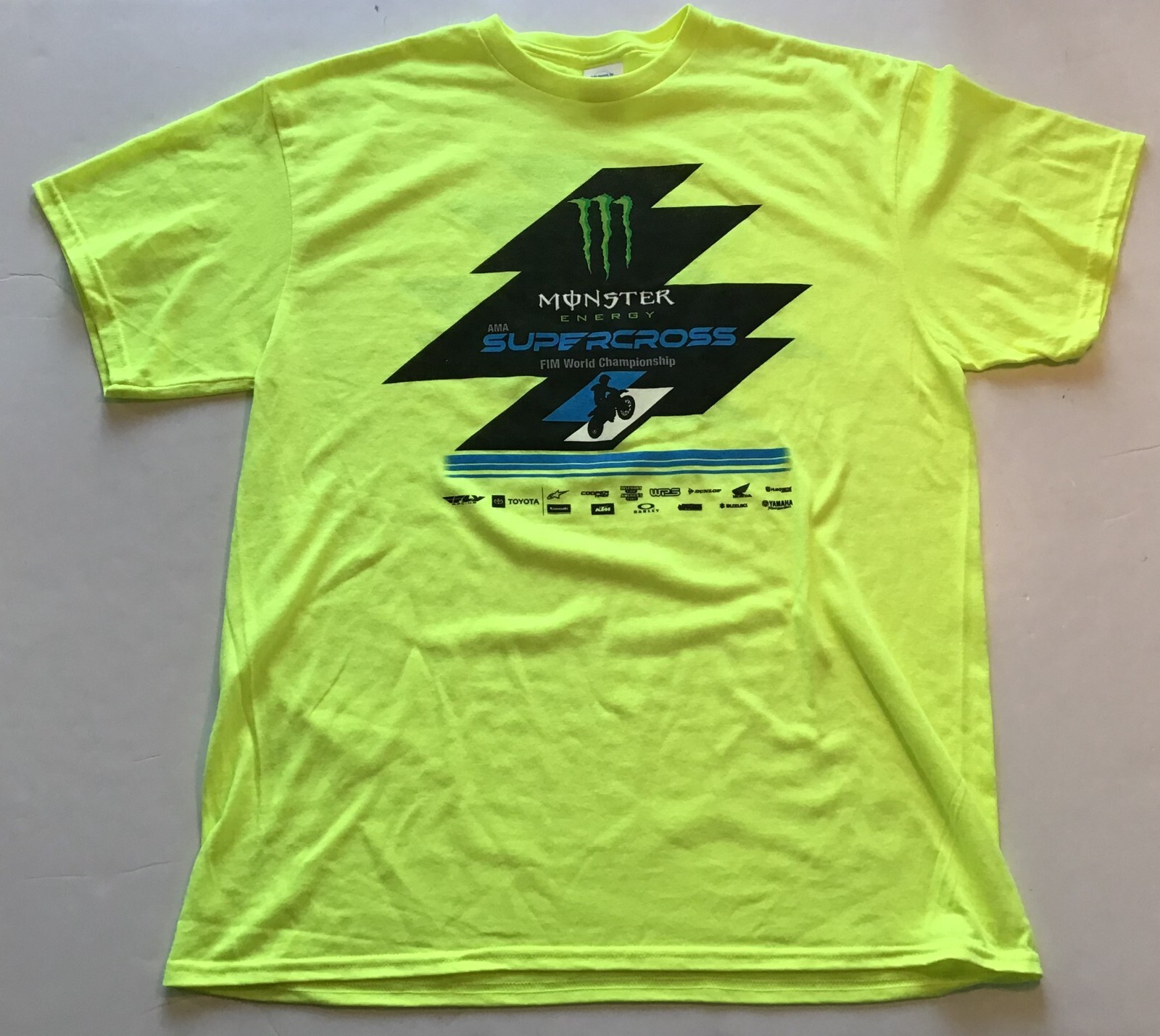 Monster Energy AMA Supercross FIM World Championship T-Shirt, Green, Size Large