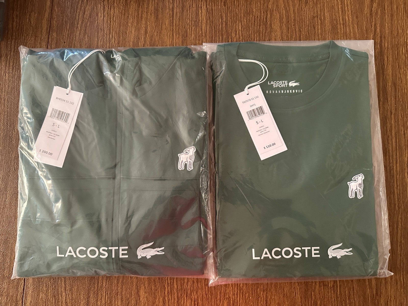 Lacoste X Novak Djokovic the Goat Collection 2026 Jacket And T-Shirt (LARGE)