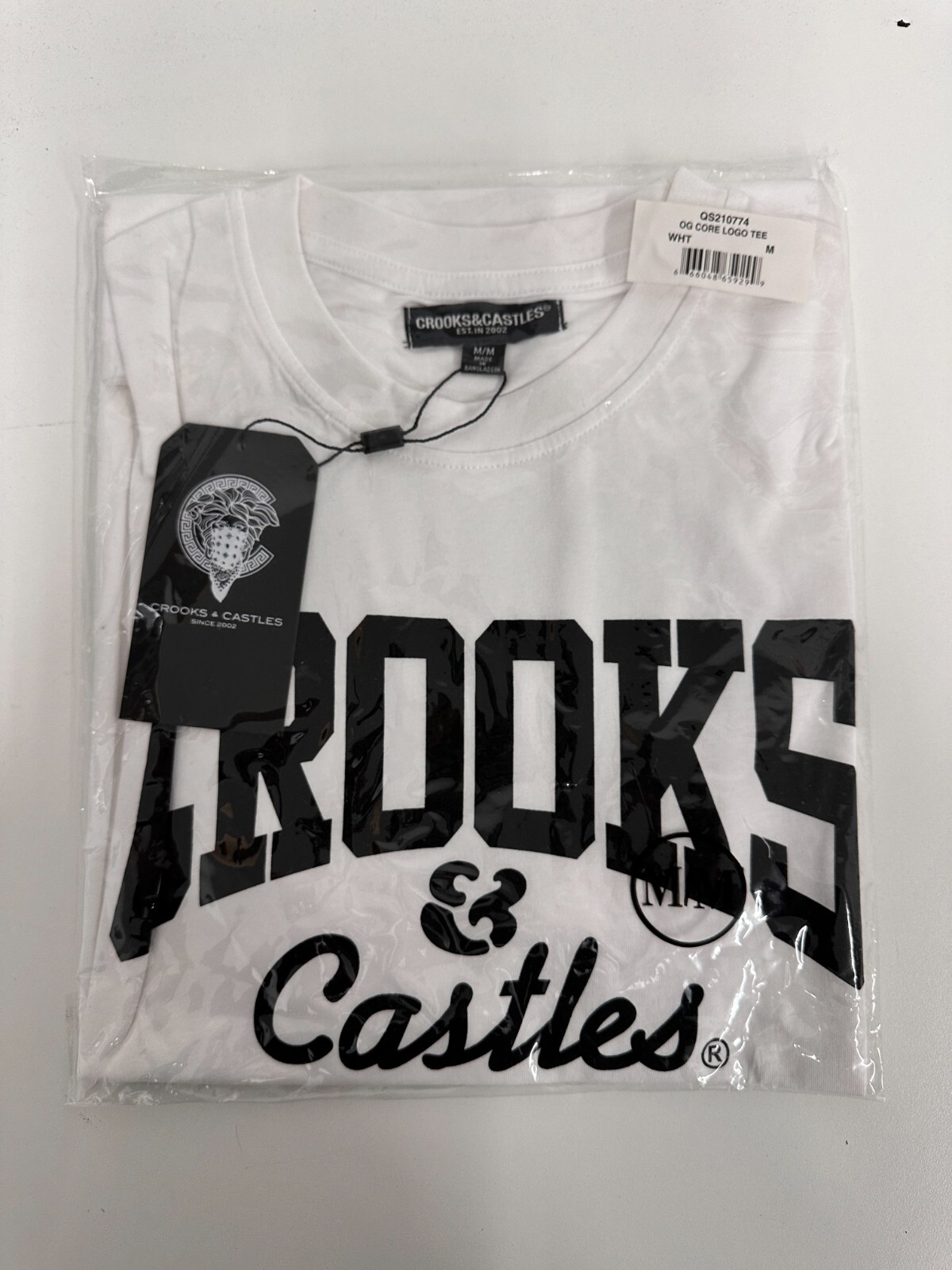 CROOKS & CASTLE MENS OG CORE LOGO T SHIRT WHITE