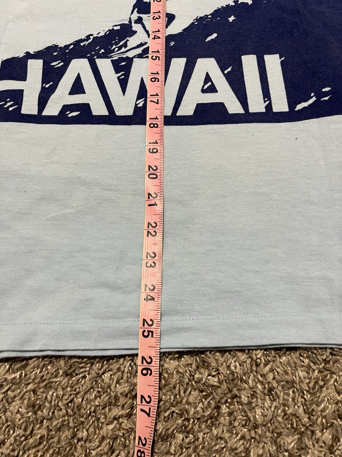 Vintage 1978 Single Stitch Hawaii Surfing Blue T Shirt Front And Back Print Sz L