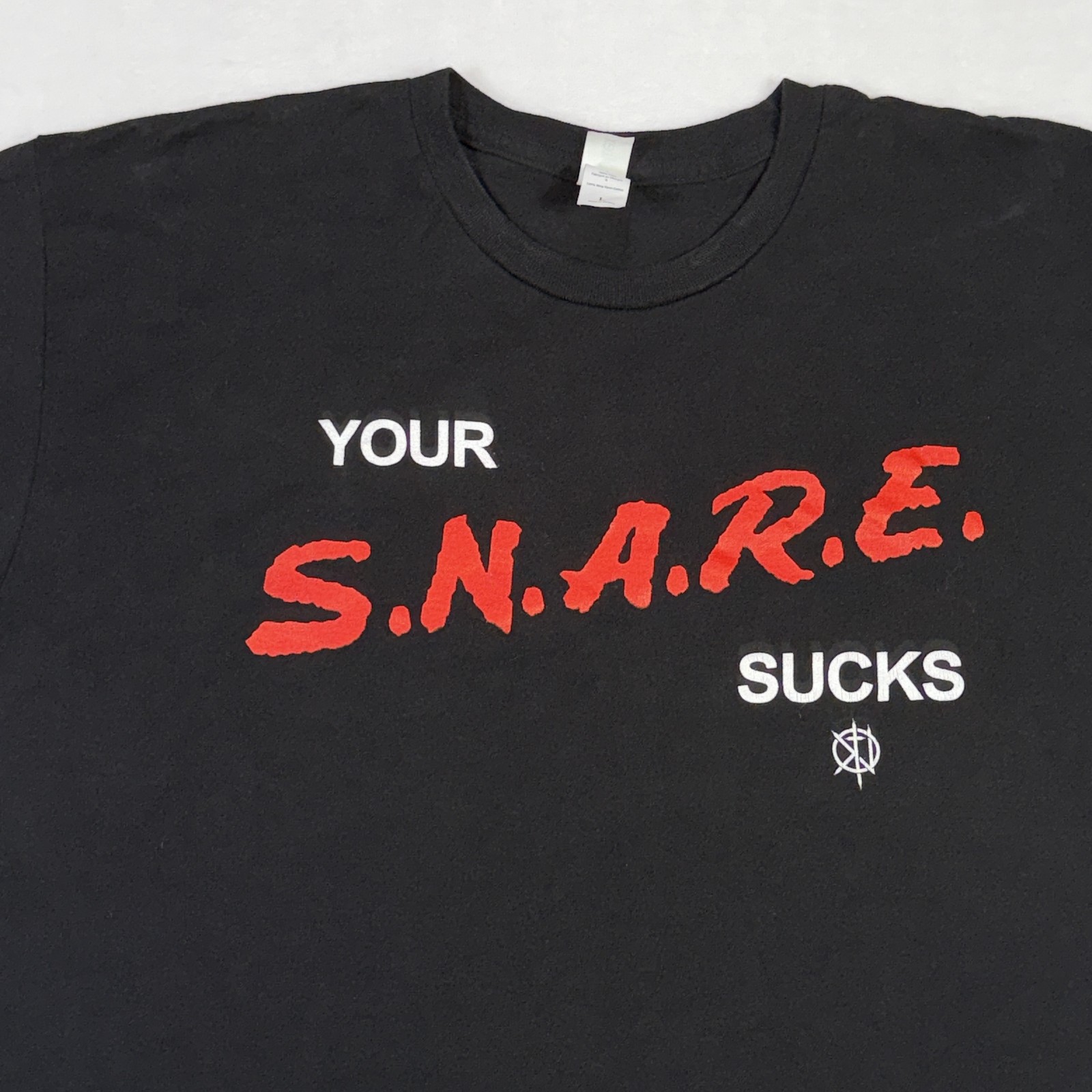 Your S.N.A.R.E.Sucks Graphic Shirt Size Large Black Short Sleeve Classic Comfort