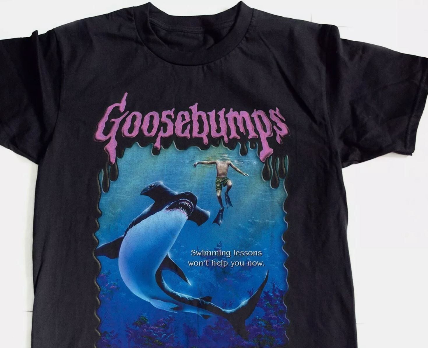 Goosebumps Vintage Deep Trouble Halloween Black T-Shirt All Size S-5XL