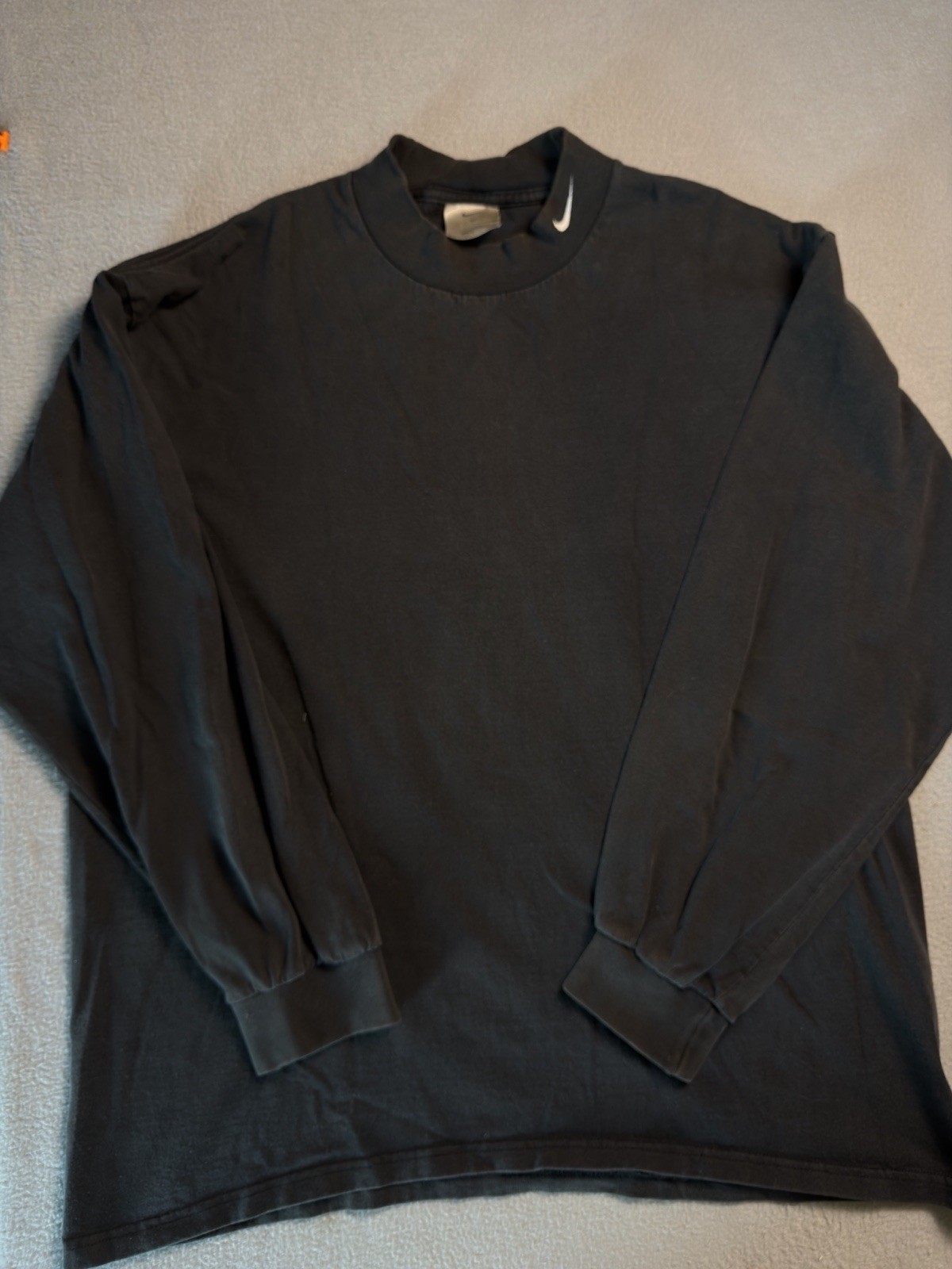 VTG Nike Shirt Men XL Black Faded Mock Neck Turtleneck Long Sleeve 2000’s