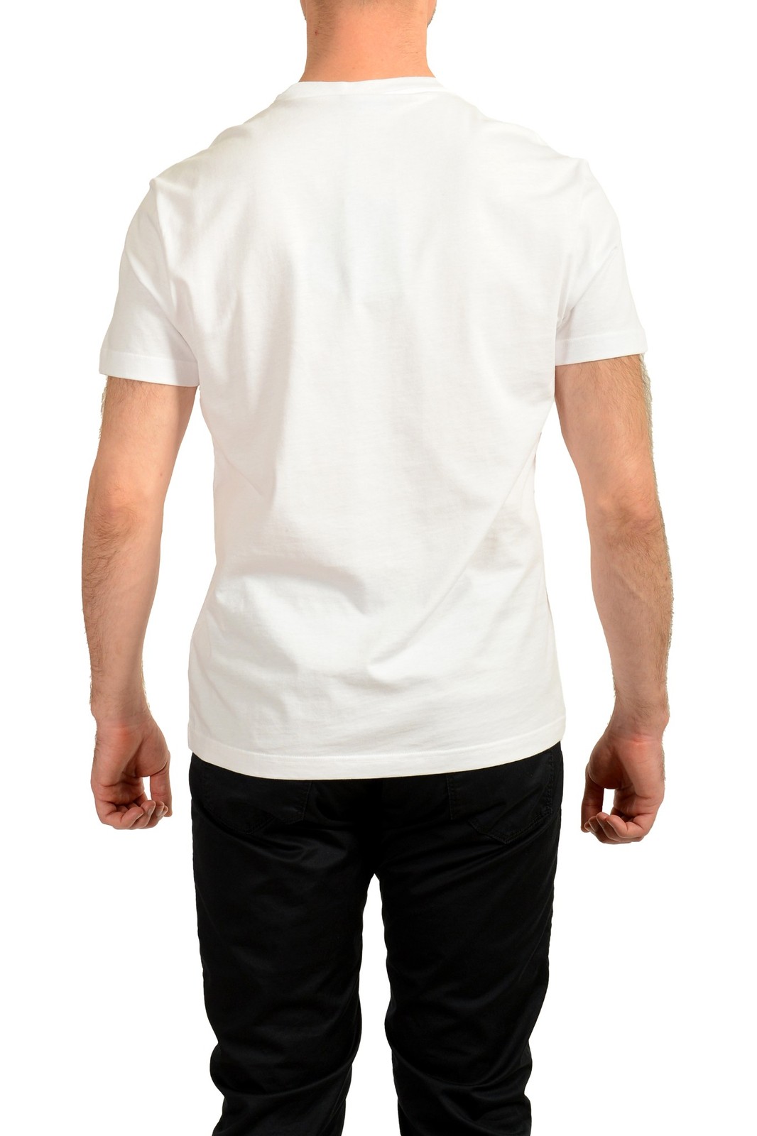 Versace Men’s Gold Medusa Print White Short Sleeve Crewneck T-Shirt US 2XL IT 56