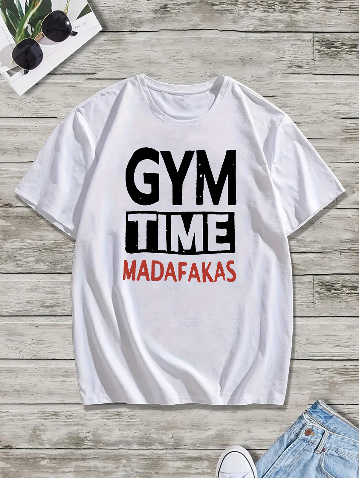 Funny Gym Time MADAFAKAS Workout Shirt Mens Fitness Graphic Tee