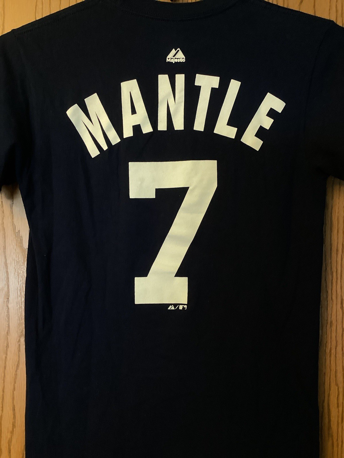 Mickey Mantle #7 – New York Yankees – Blue Shirt – S – Majestic