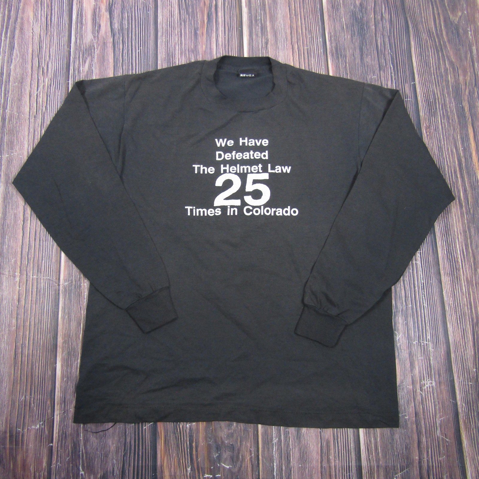 Vintage Screen Stars Best Helmet Law Shirt Mens L Black Long Sleeve Colorado Tee