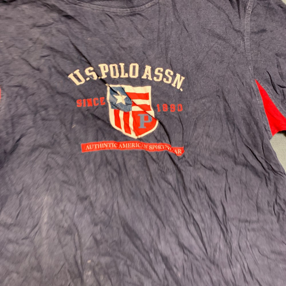 U.S. Polo Assn. T Shirt Mens Medium Navy Blue Graphic Print Casual Short Sleeve