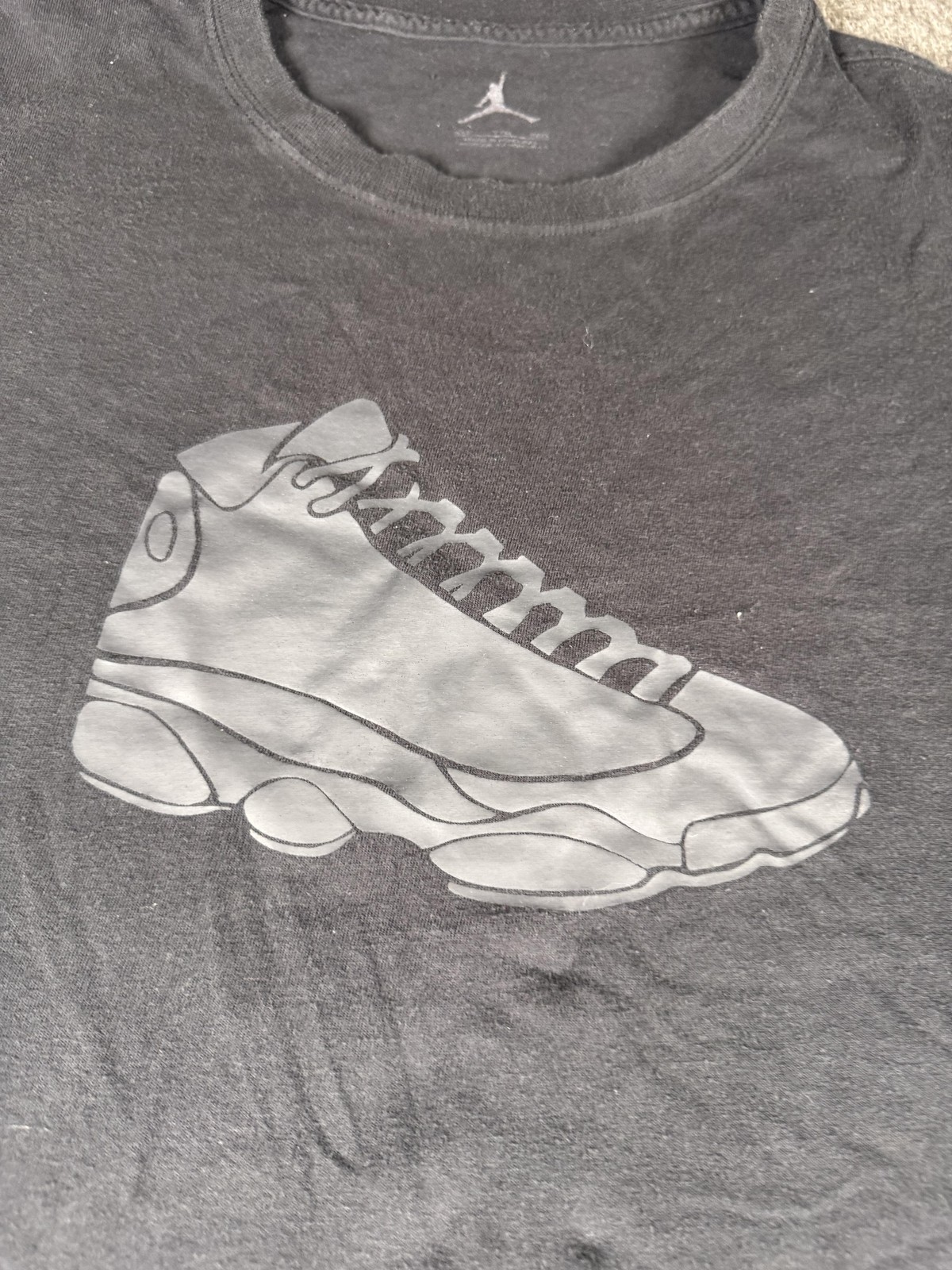 Jordan Shirt Mens 2XL Black Air Jordan 13 Sneaker Graphic Tee Jumpman Basketball