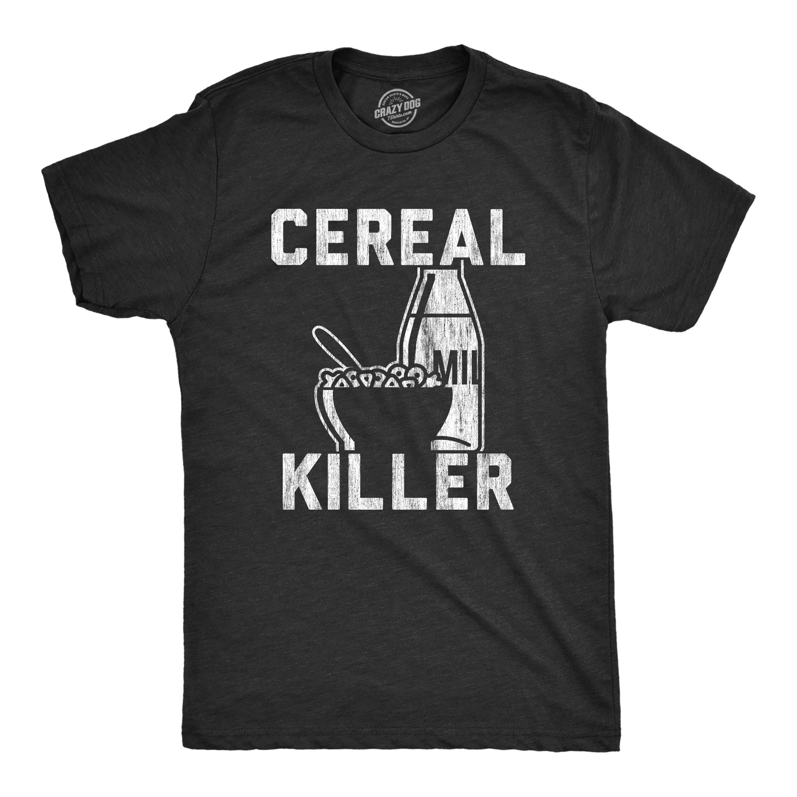 Mens Cereal Killer T Shirt Funny Breakfast Serial Sarcastic Wordplay Graphic Tee