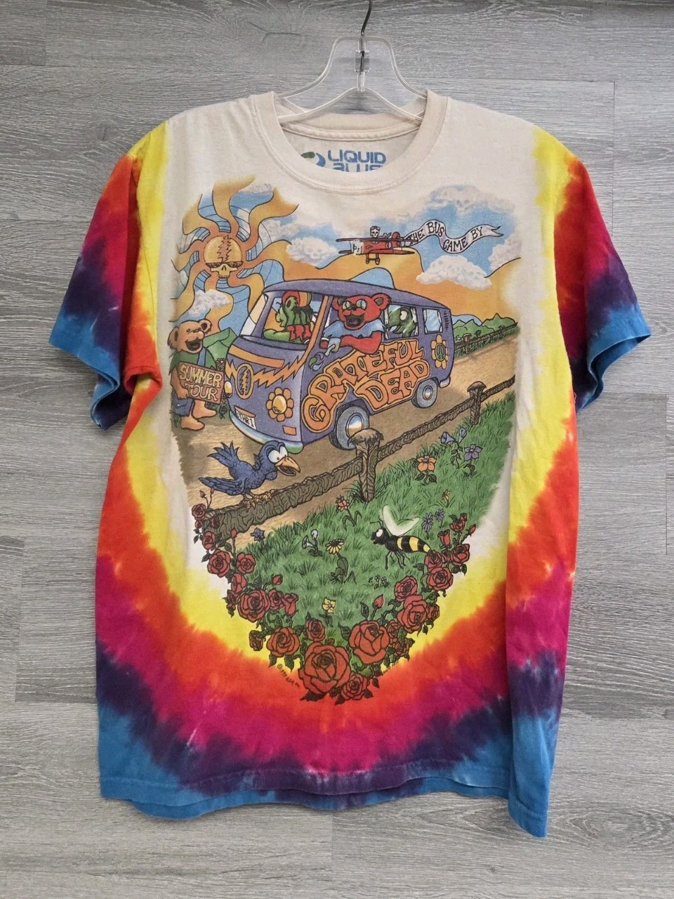 VINTAGE GRATEFUL DEAD TEE 1994 TOUR LIQUID BLUE TYE DYE ADULT SIZE SMALL UNISEX